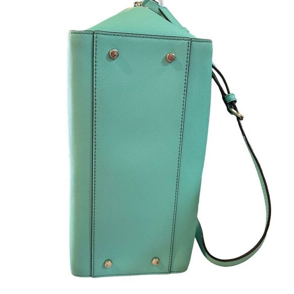 Kate Spade Leather Cedar Street Hayden Satchel Turquoise - Picture 3 of 11